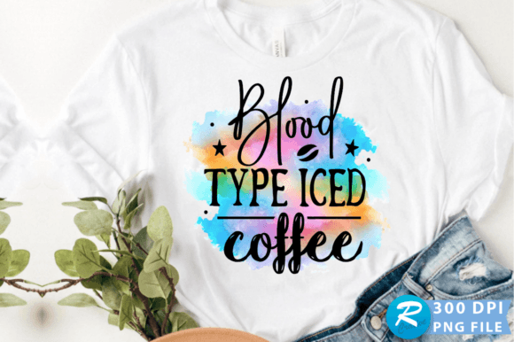 Blood Type Iced Coffee PNG Design: A Practical Embroidery Asset