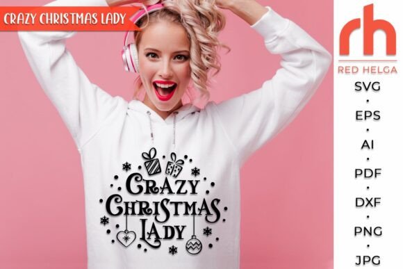 Crazy Christmas Lady SVG for Real Embroidery Projects
